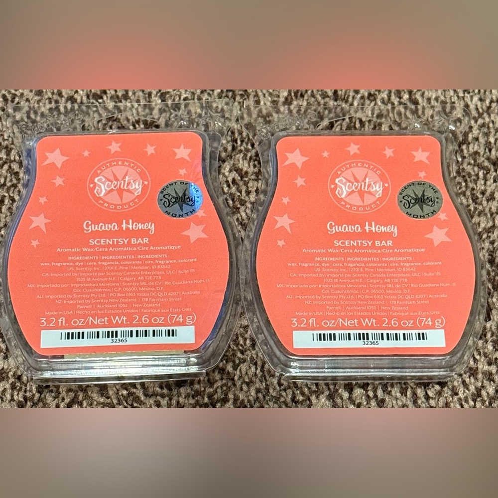 Scentsy GUAVA‎ HONEY Wax Bars Fresh And Fruity Clean Scent ~ Lot Of 2 ~ NEW